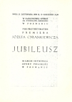 Koncert 21 listopada 1959 - Jubileusz 40-lecia istnienia Opery Polskiej w Poznaniu - okładka programu