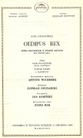 Oedipus rex - wkładka programowa - premiera: Teatr Wielki w Warszawie, 11 grudnia 1965