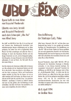 Ubu Rex - ulotka - spektakle: Heilbronn, kwiecień 1994