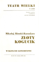 Złoty Kogucik - okładka programu - premiera wykonania koncertowego: Teatr Wielki w Łodzi, 20 września 1992