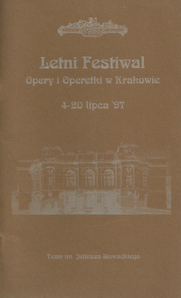 Letni Festiwal Opery i Operetki w Krakowie, 4-20 lipca 1997 - okładka programu